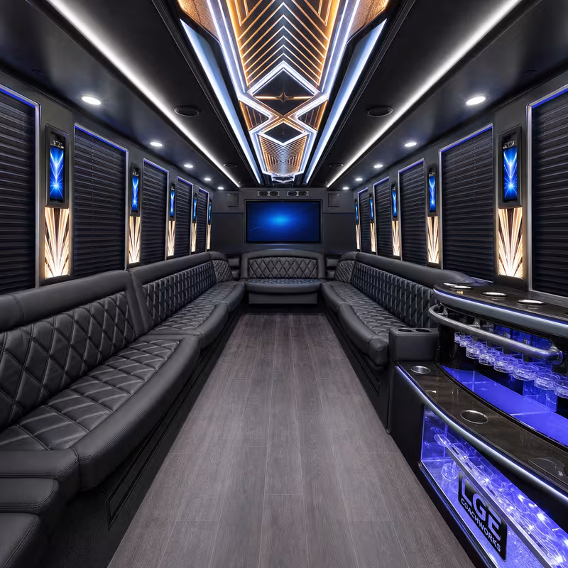 15 Passenger Party Bus Interior