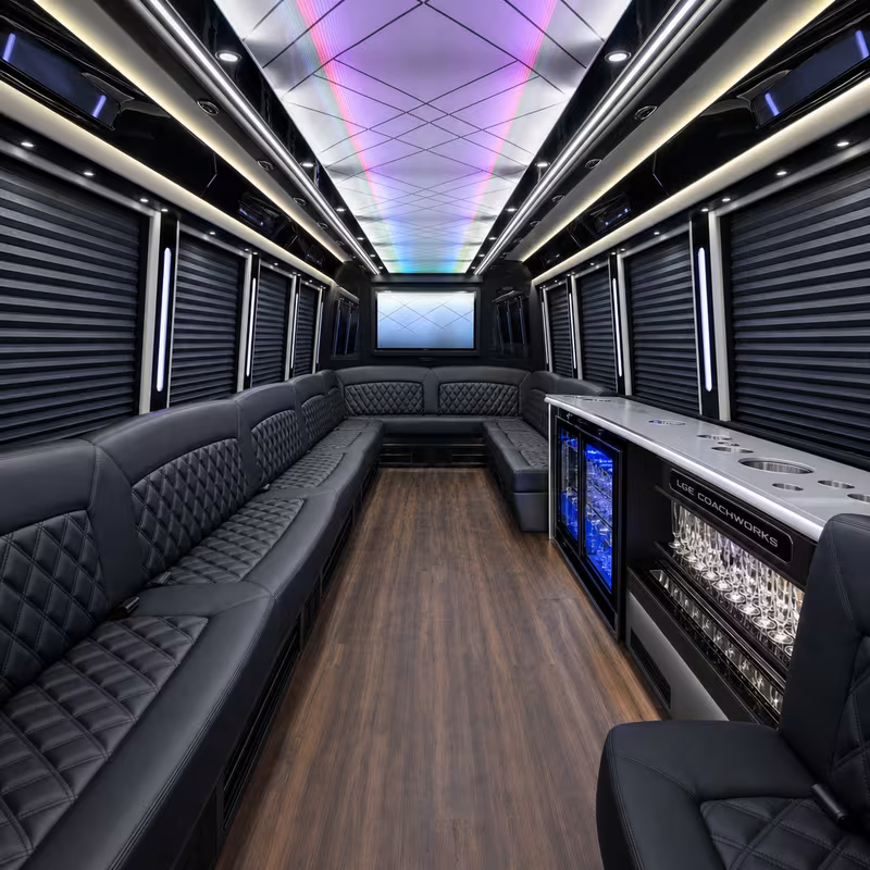 25 Passenger Party Bus Interior