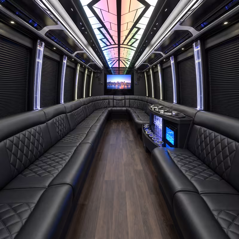 30 Passenger Party Bus Interior