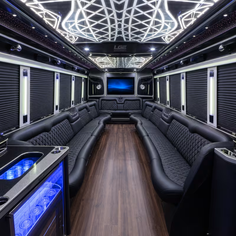 40 Passenger Party Bus Interior