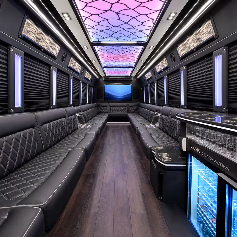40 Passenger Party Bus Interior