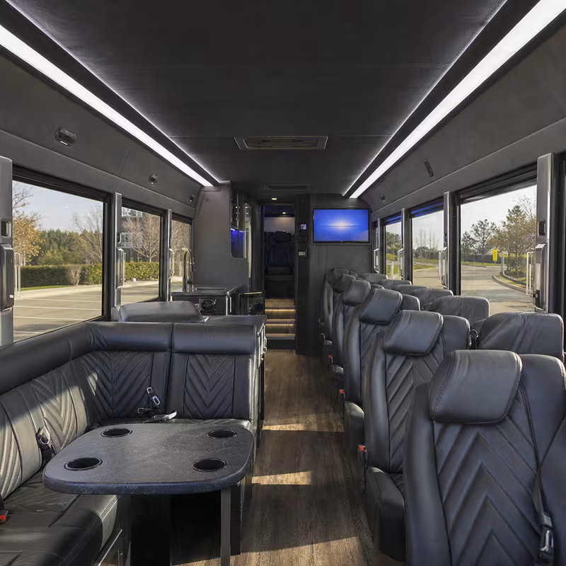 Passenger watching the San Diego scenery during a regional party bus road trip