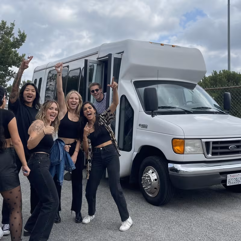 Black Mercedes Sprinter van staged for an San Diego Concert Transportation group