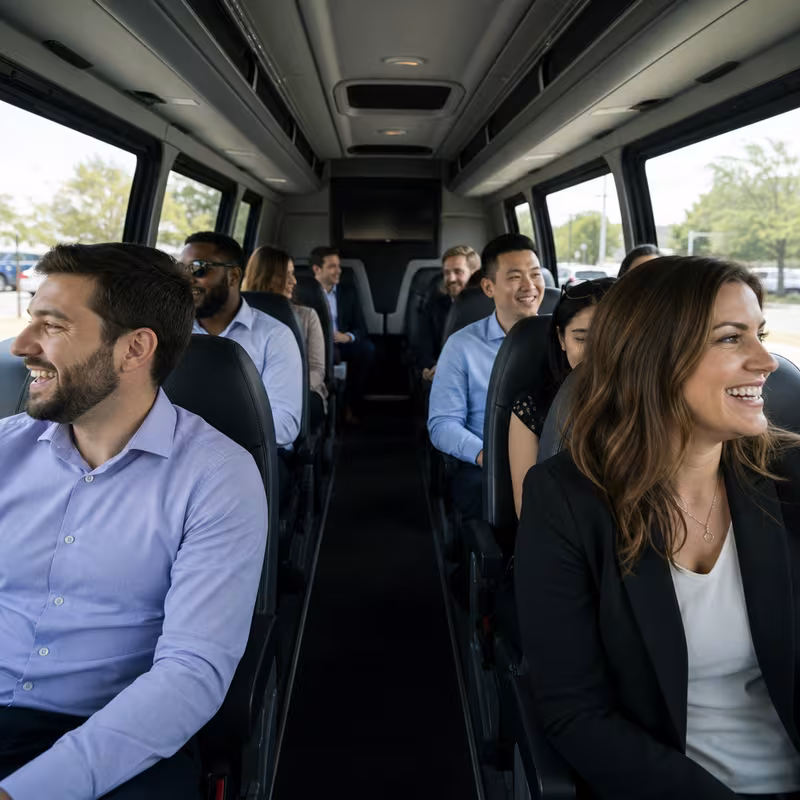 Black Mercedes Sprinter van staged for an San Diego Corporate Transportation group