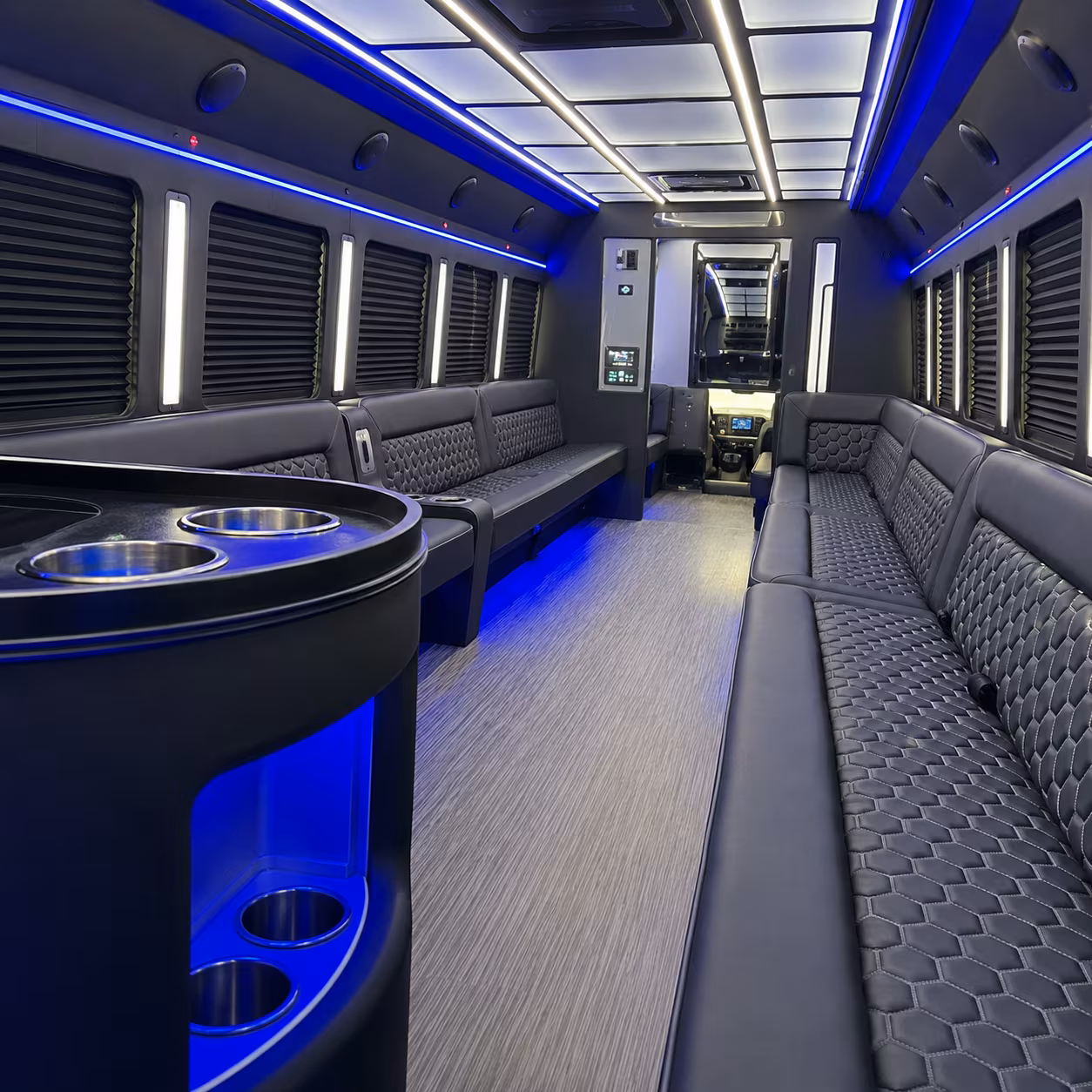 San Diego Birthday, Sweet 16, & Quinceañera Transportation party bus exterior