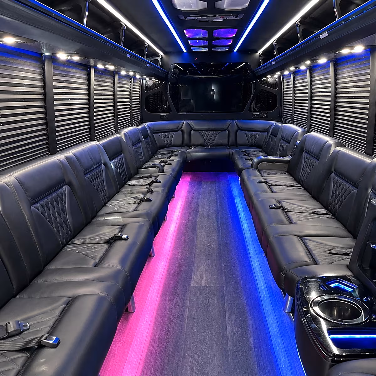 San Diego Private Event Transportation party bus interior
