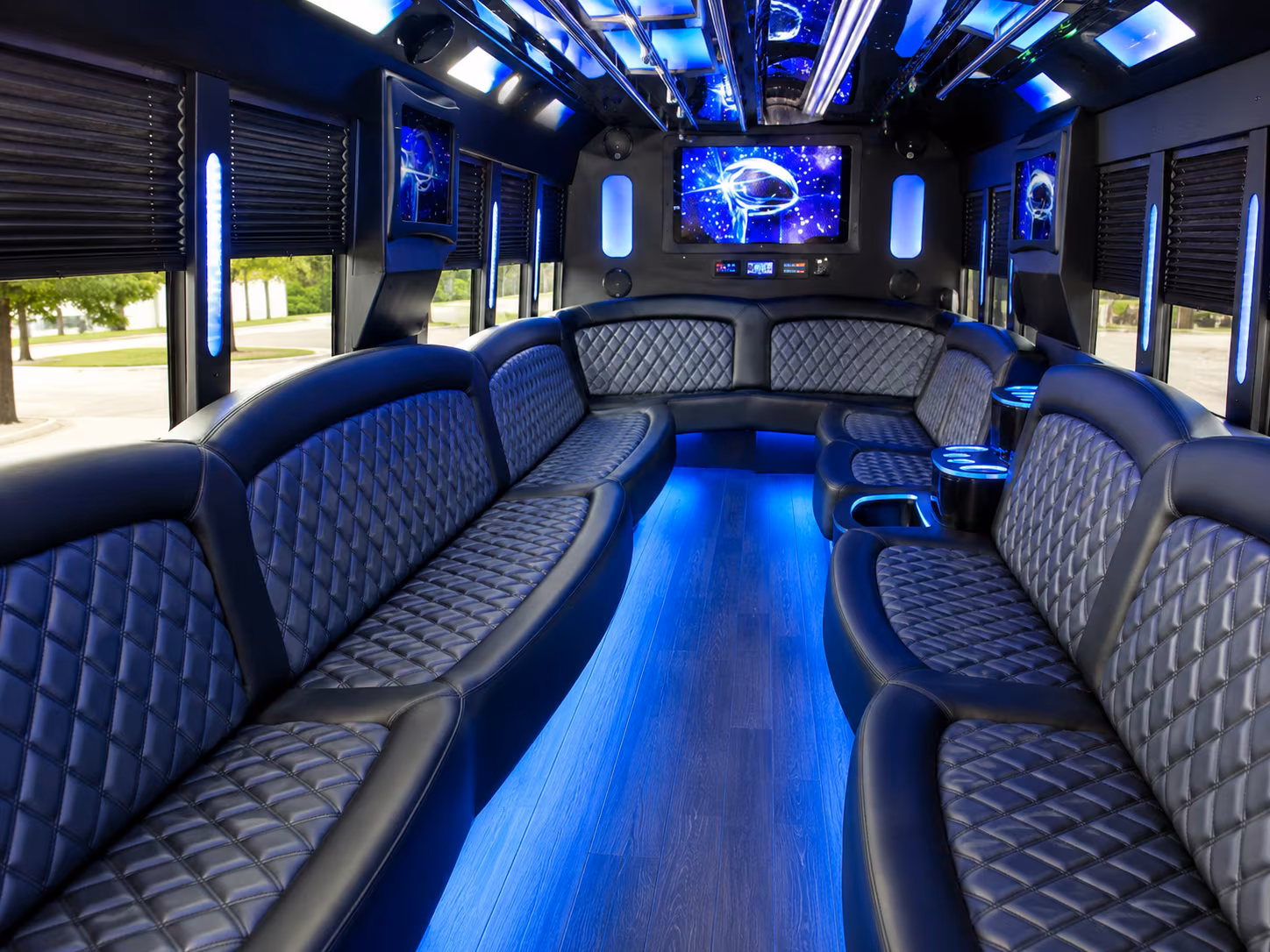 San Diego Sporting Event Transportation party bus exterior