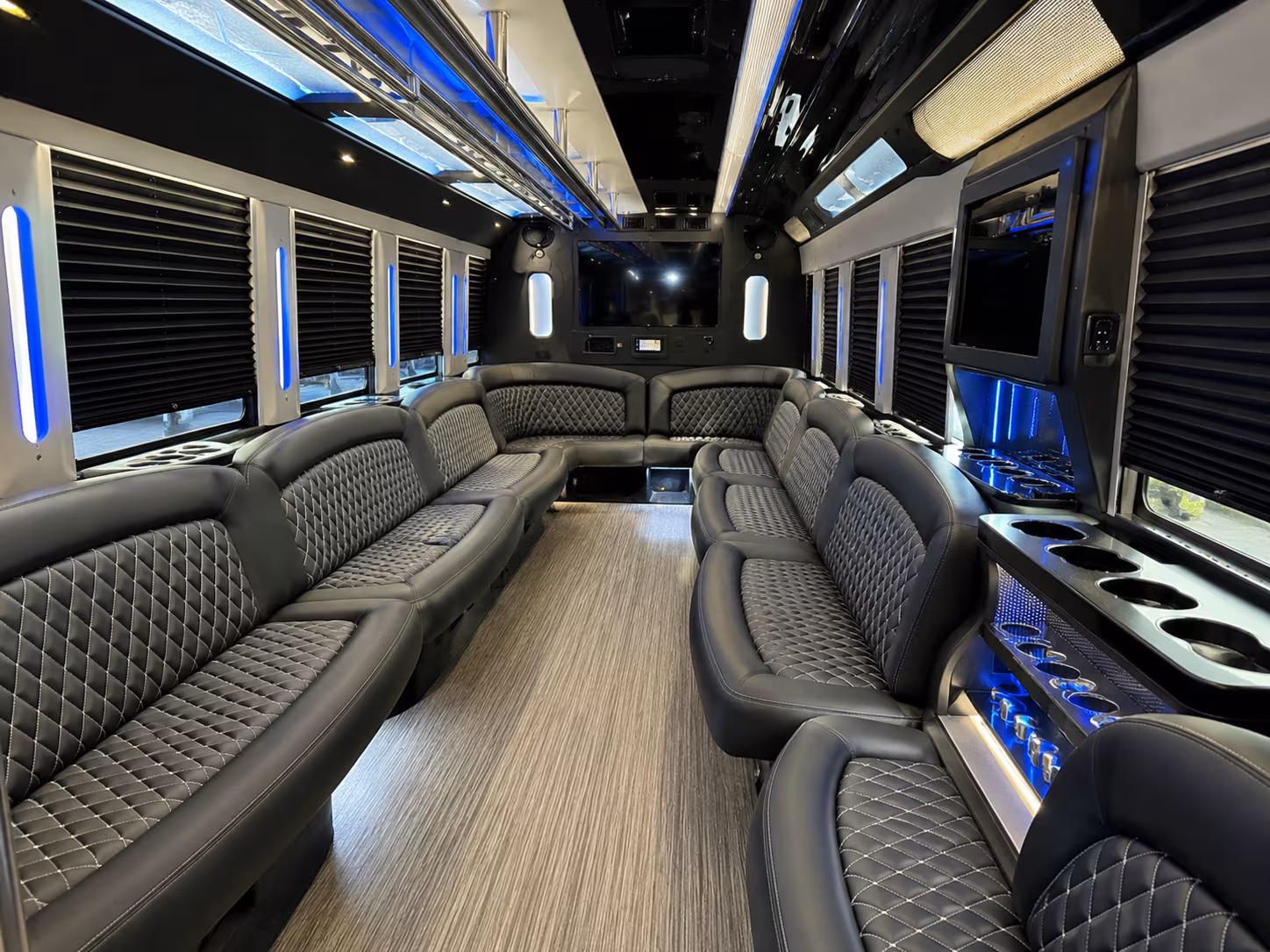 San Diego Wedding Transportation party bus interior