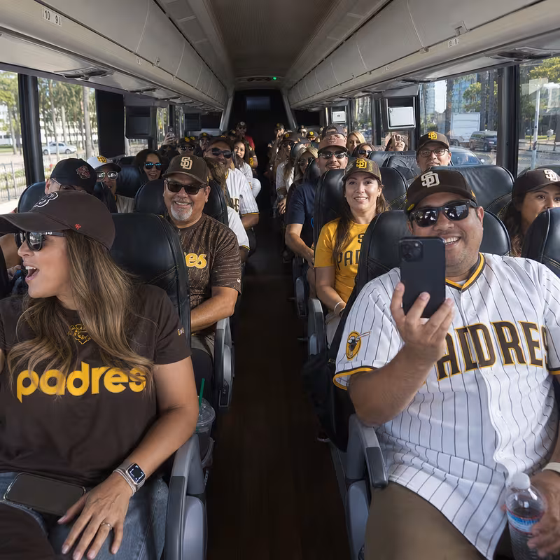 Black Mercedes Sprinter van staged for an San Diego Sporting Event Transportation group