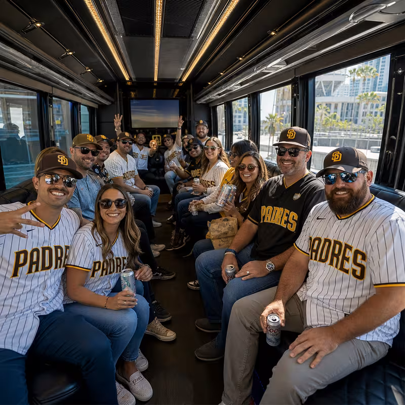 San Diego Sporting Event Transportation fleet vehicle