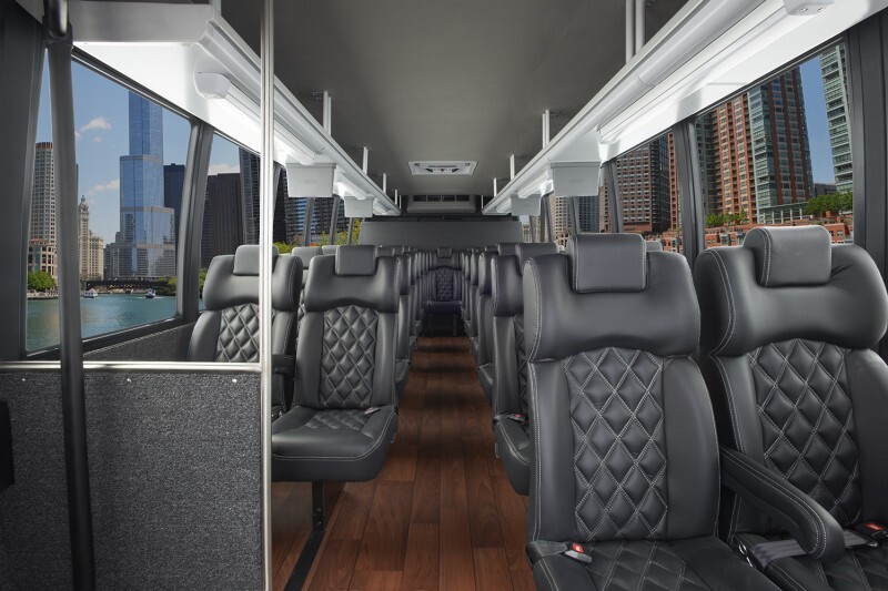 coronado 30 passenger mini coach bus interior