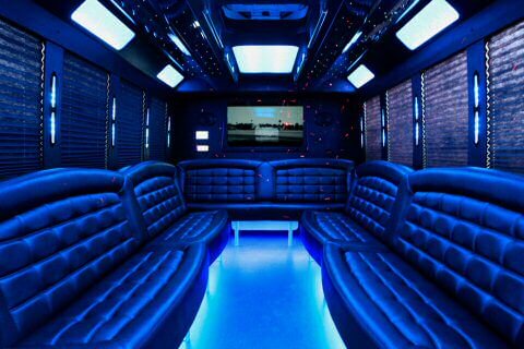 escondido 50 passenger party bus interior