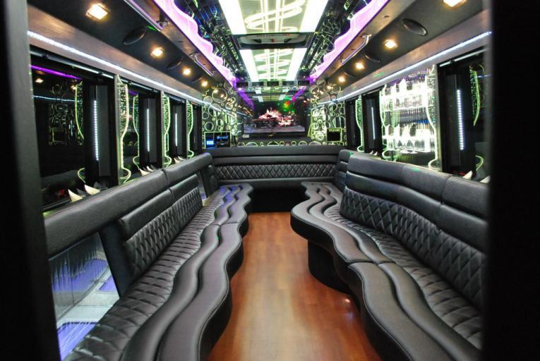 poway 20 passenger party bus interior